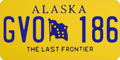 AK license plate GVO186
