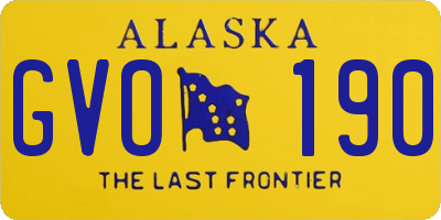 AK license plate GVO190