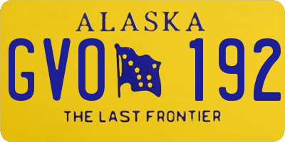 AK license plate GVO192