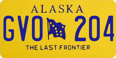 AK license plate GVO204