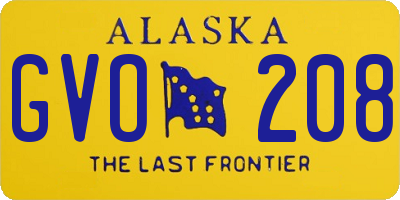 AK license plate GVO208