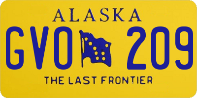 AK license plate GVO209