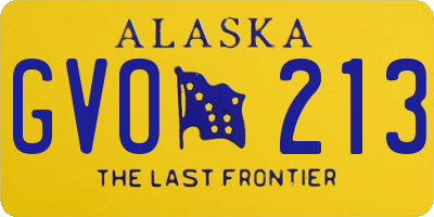 AK license plate GVO213