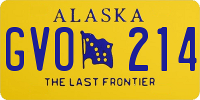 AK license plate GVO214