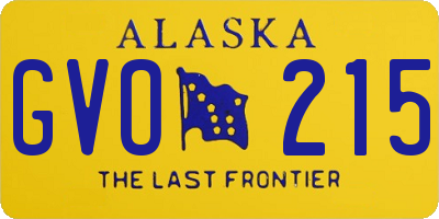 AK license plate GVO215