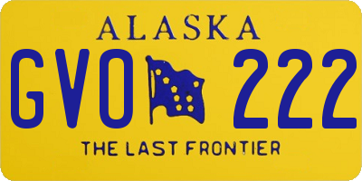 AK license plate GVO222