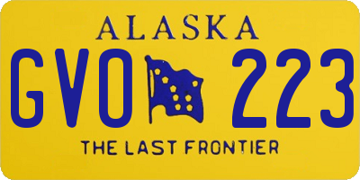 AK license plate GVO223