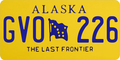 AK license plate GVO226