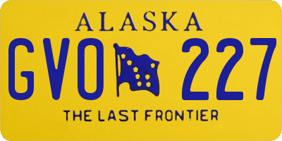 AK license plate GVO227