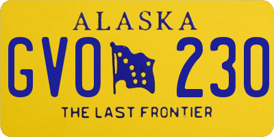 AK license plate GVO230