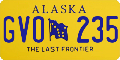 AK license plate GVO235