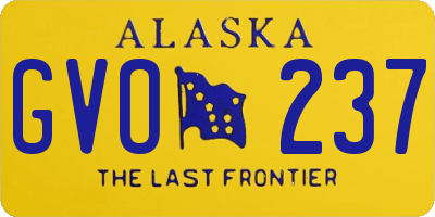 AK license plate GVO237