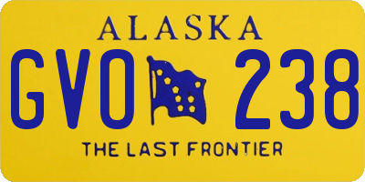 AK license plate GVO238