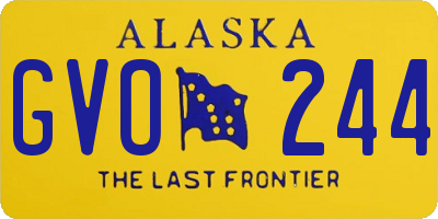 AK license plate GVO244