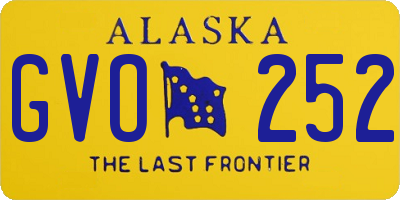 AK license plate GVO252