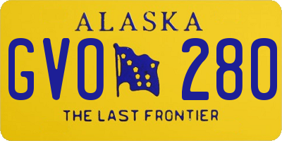 AK license plate GVO280