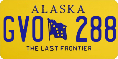 AK license plate GVO288