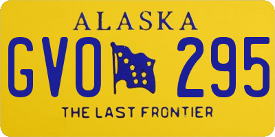 AK license plate GVO295
