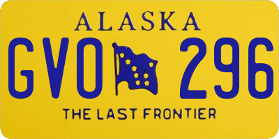 AK license plate GVO296