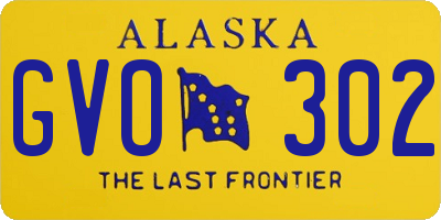 AK license plate GVO302