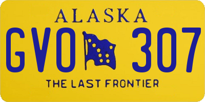 AK license plate GVO307