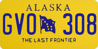 AK license plate GVO308