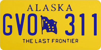 AK license plate GVO311