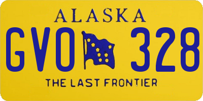 AK license plate GVO328