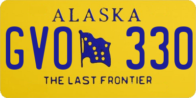 AK license plate GVO330
