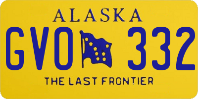 AK license plate GVO332