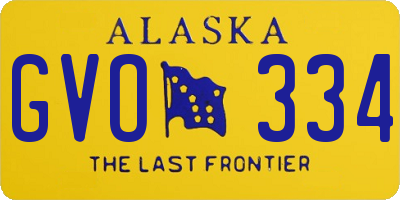 AK license plate GVO334