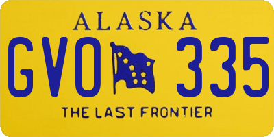 AK license plate GVO335