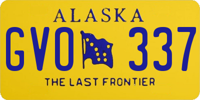 AK license plate GVO337