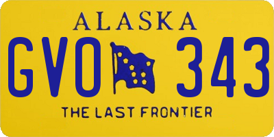 AK license plate GVO343
