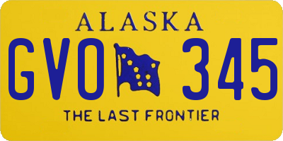 AK license plate GVO345