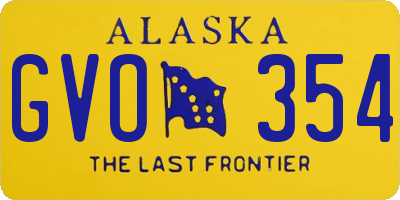 AK license plate GVO354