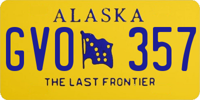 AK license plate GVO357