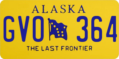 AK license plate GVO364