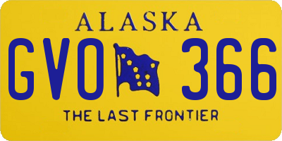 AK license plate GVO366