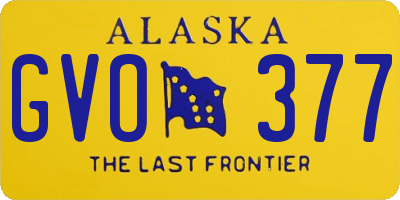 AK license plate GVO377