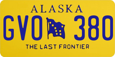AK license plate GVO380