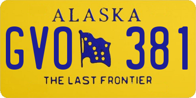 AK license plate GVO381