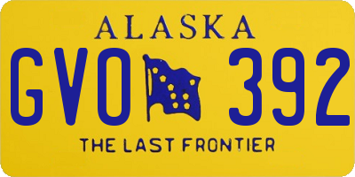 AK license plate GVO392