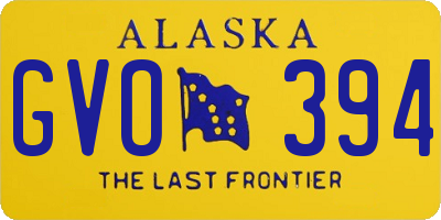 AK license plate GVO394