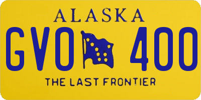 AK license plate GVO400