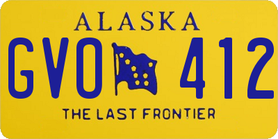AK license plate GVO412