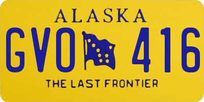 AK license plate GVO416
