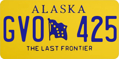 AK license plate GVO425