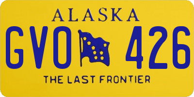 AK license plate GVO426