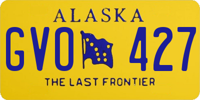 AK license plate GVO427